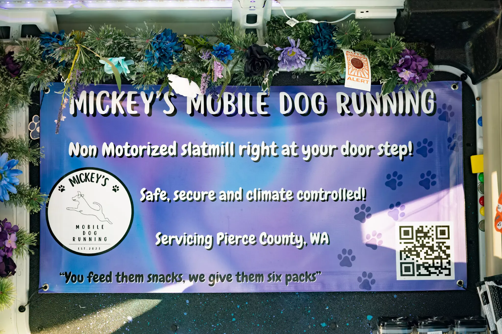 A happy dog enjoying a run with Mickey's Mobile Dog Running